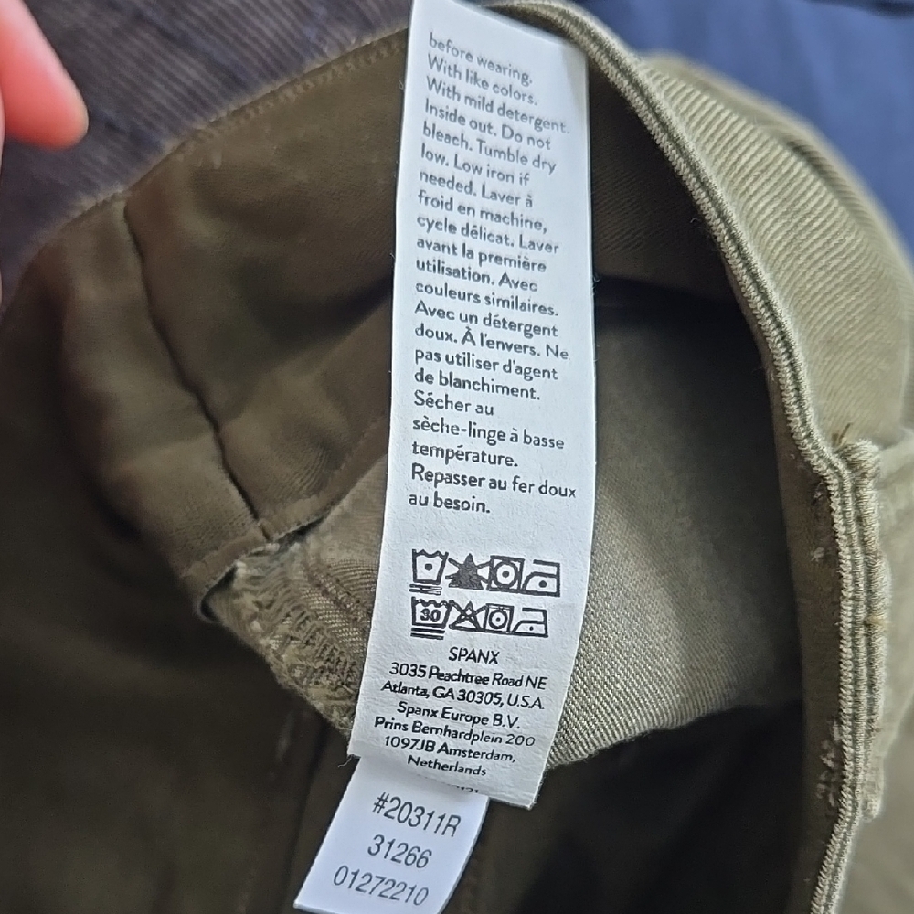 Spanx Olive Green Stretch Twill Ankle Cargo Pants Size 2X/2T - Picture 11 of 14